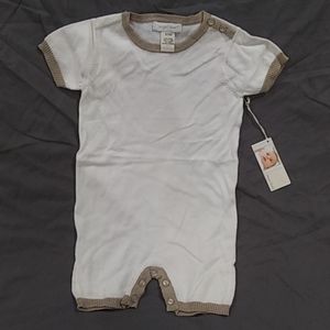 Angel Dear Off-white and Tan Bodysuit